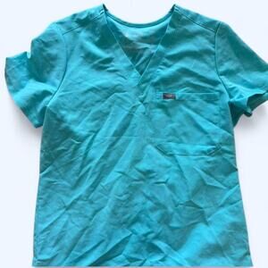 Teal figs top size xs